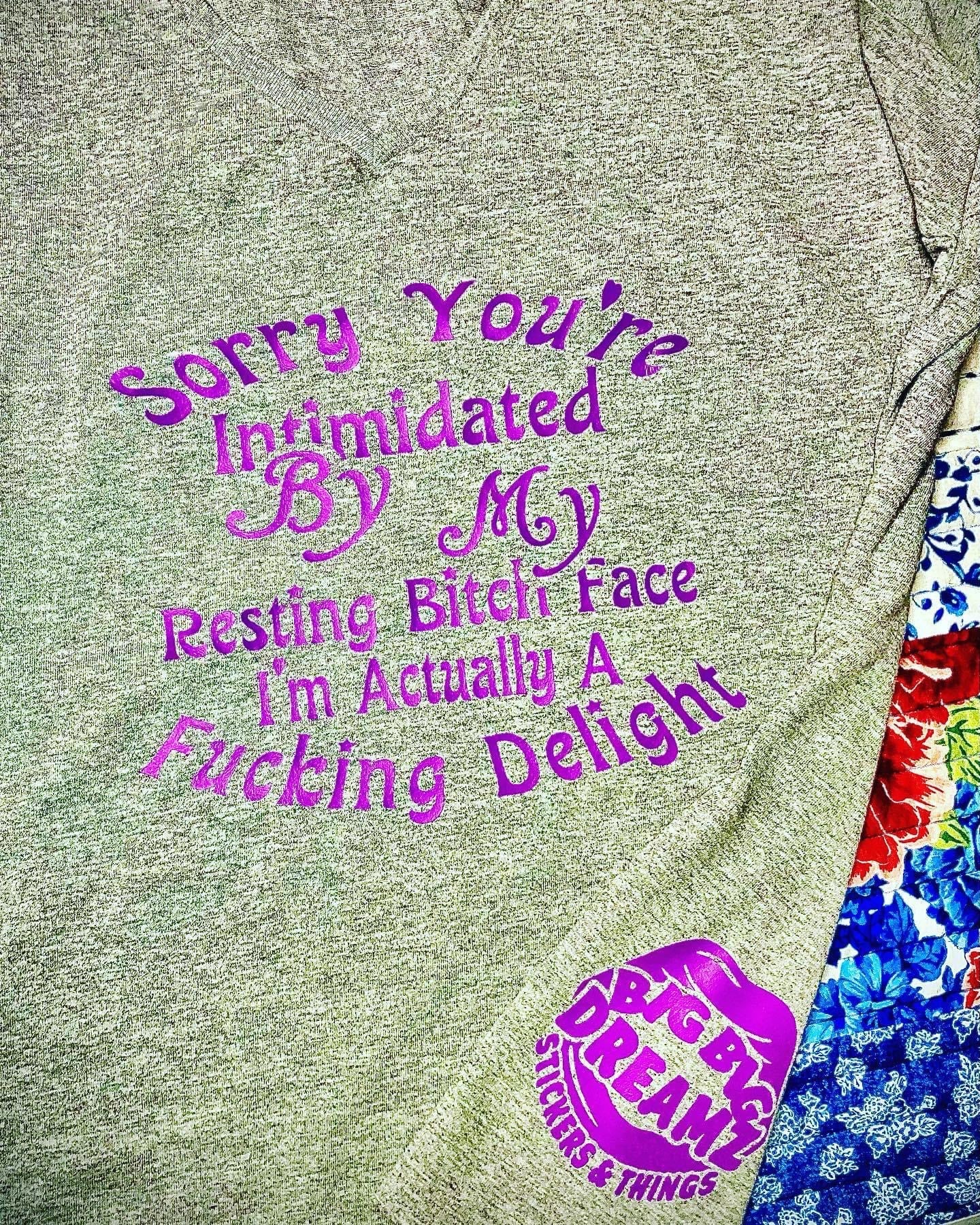 RESTING BITCH FACE SHORT SLEEVED V-NICK LADIES T-SHIRT