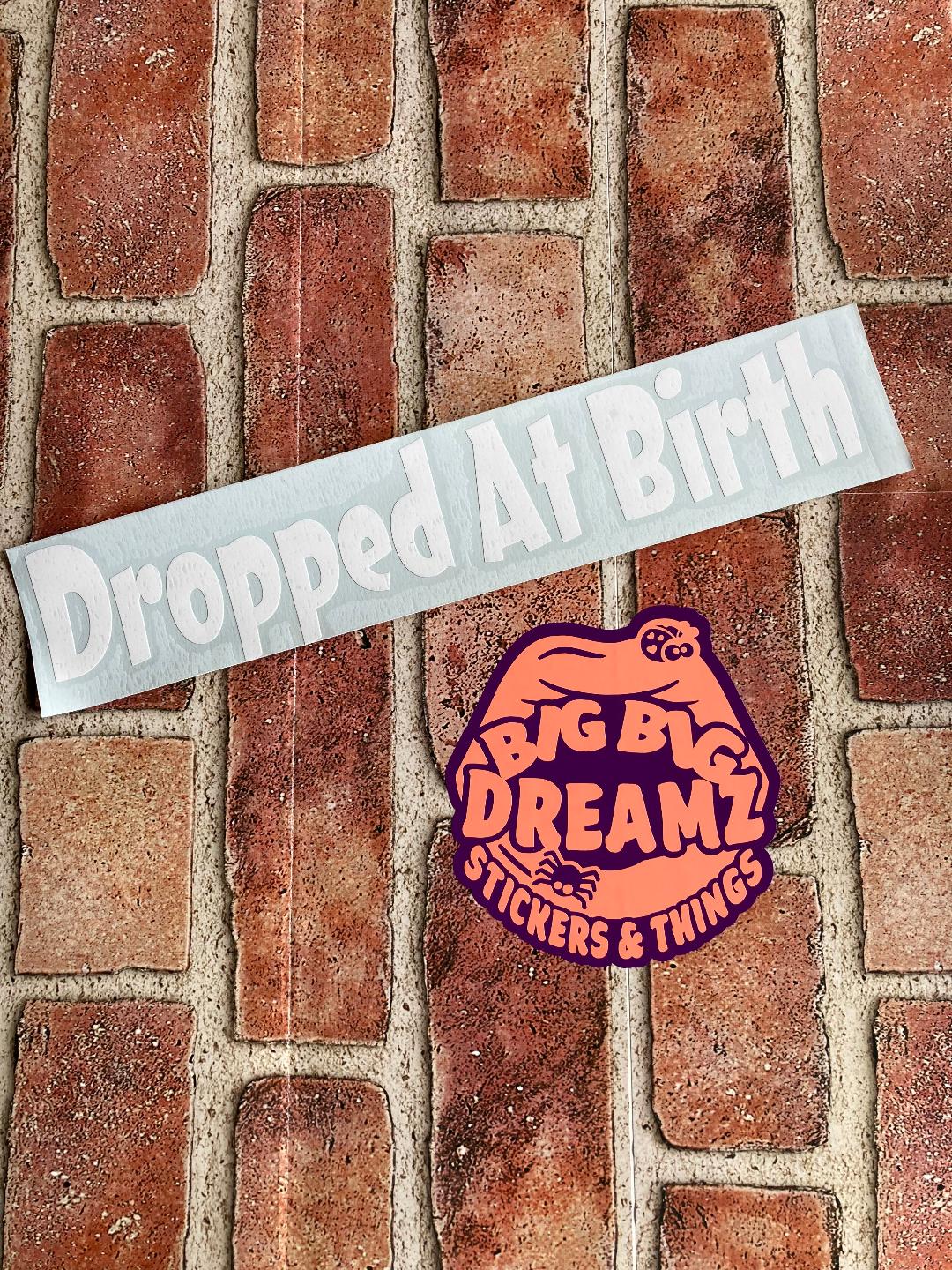 DROPPED AT BIRTH BUMPER STICKER