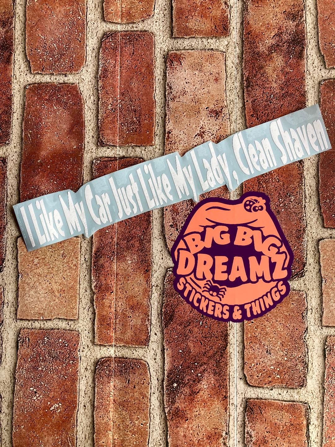 I LIKE MY CARE JUST LIKE MY LADY CLEAN SHAVEN BUMPER STICKER