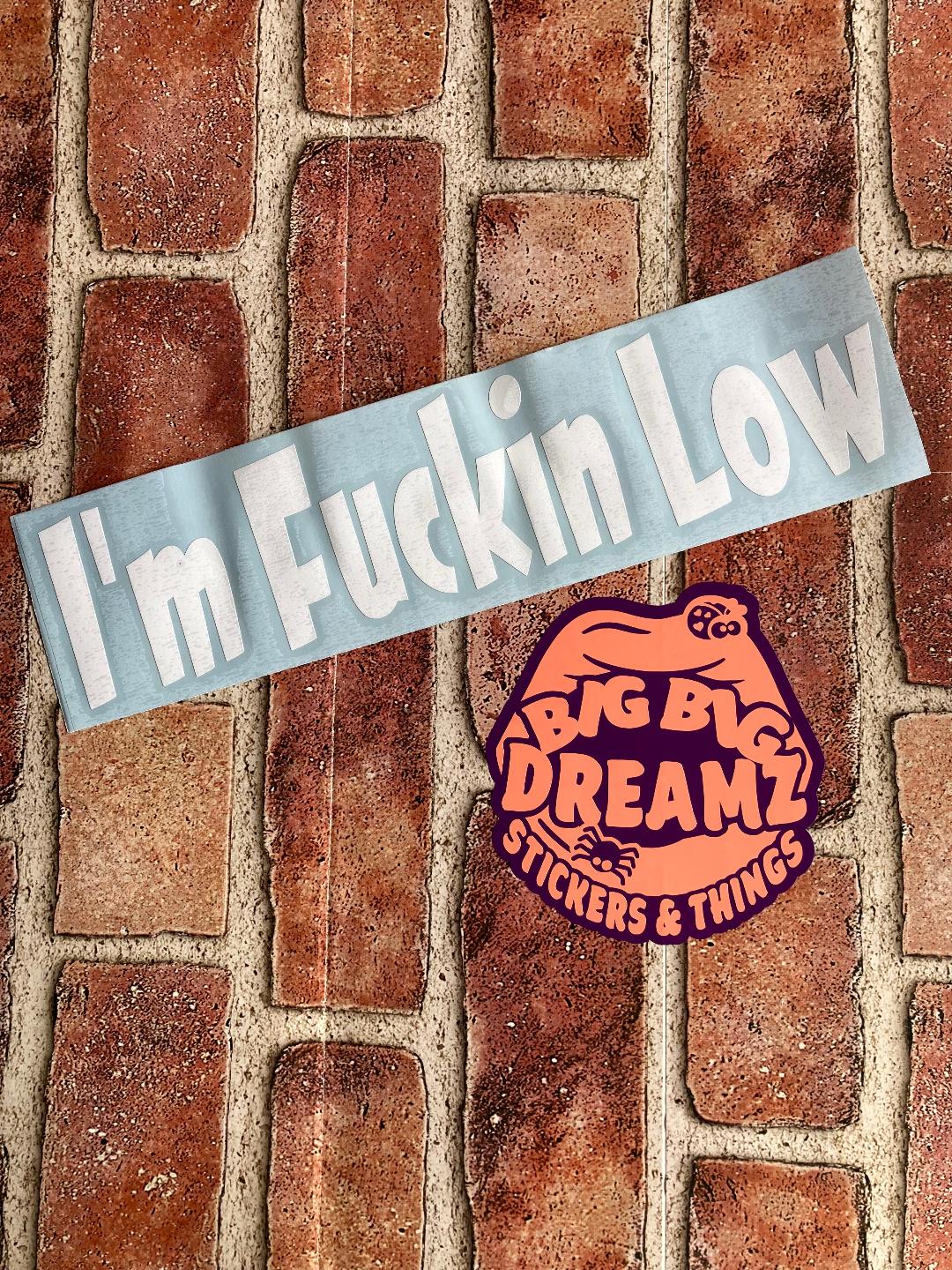 IM FUCKING LOW BUMPER STICKER