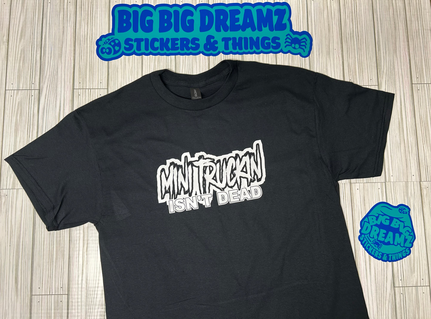 Black Mini Truckin Isn't Dead Graphic Tee