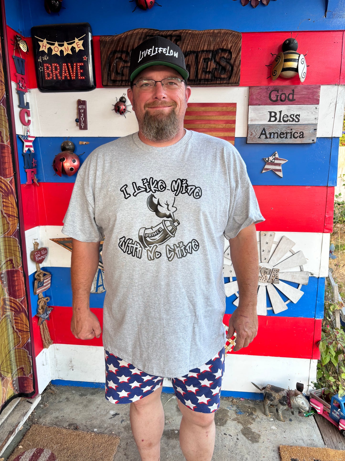 Gray I Like Mine With No Shine Graphic Tee