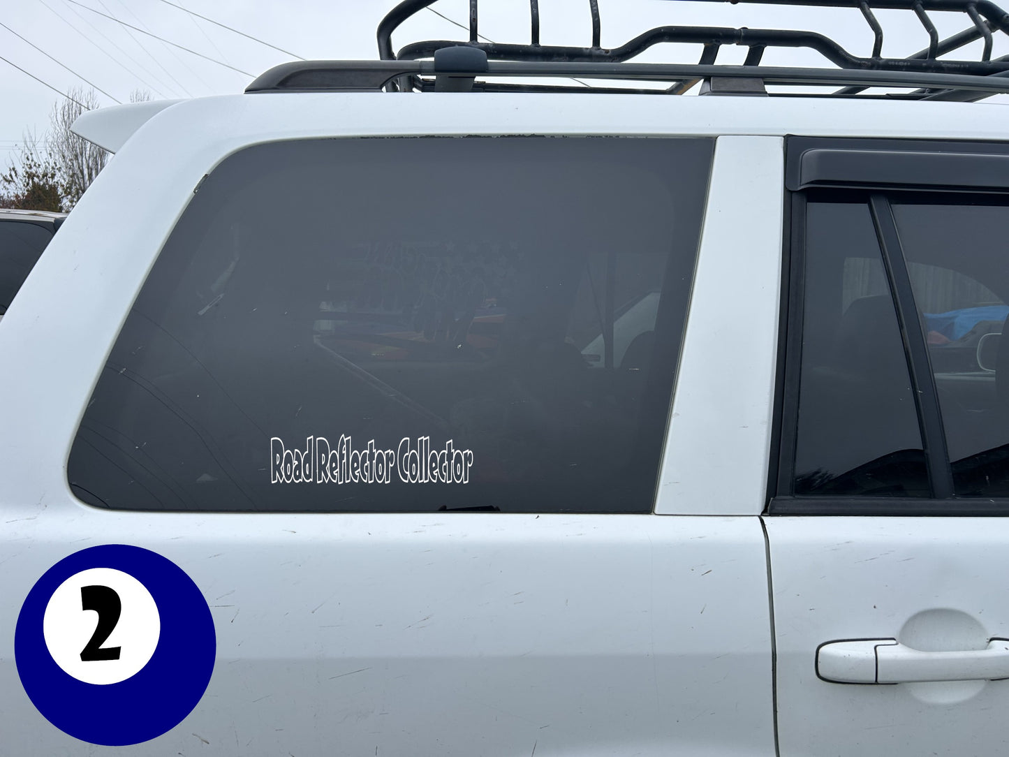 10" x 2.5" "ROAD REFLECTOR COLLECTOR" BUMPER STICKER DL