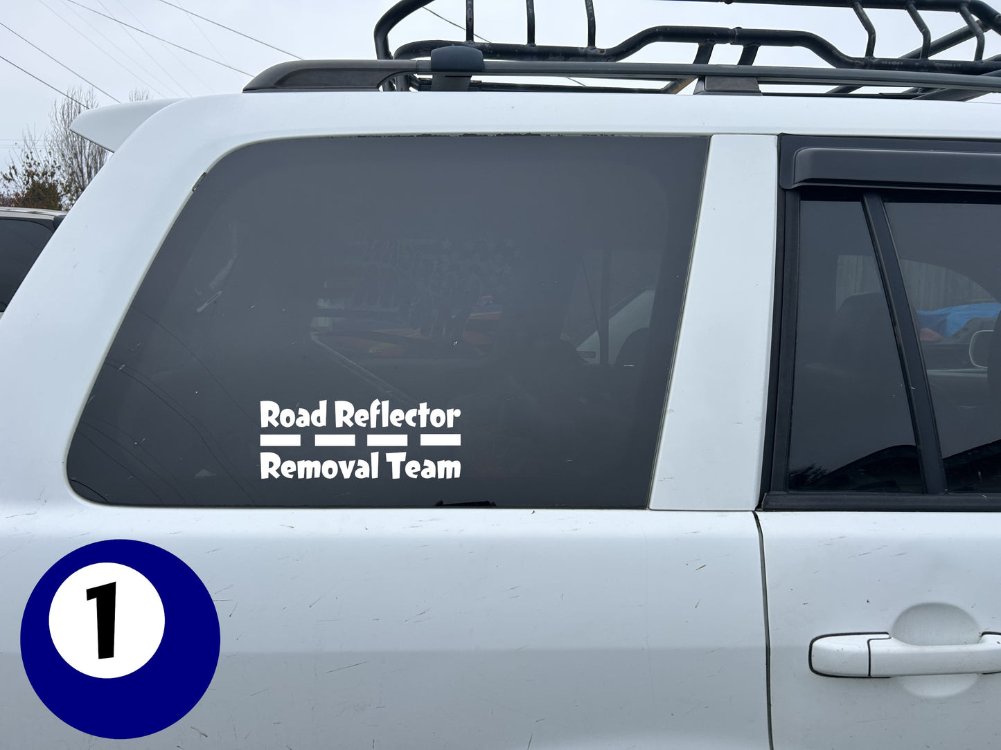 10" x 4" "Road Reflector Removal Team" BUMPER STICKER DL
