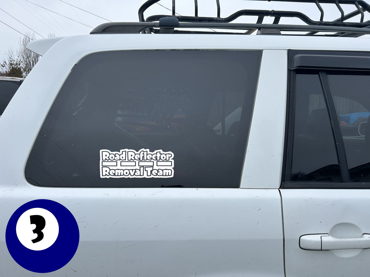 10" x 4" "Road Reflector Removal Team" BUMPER STICKER DL