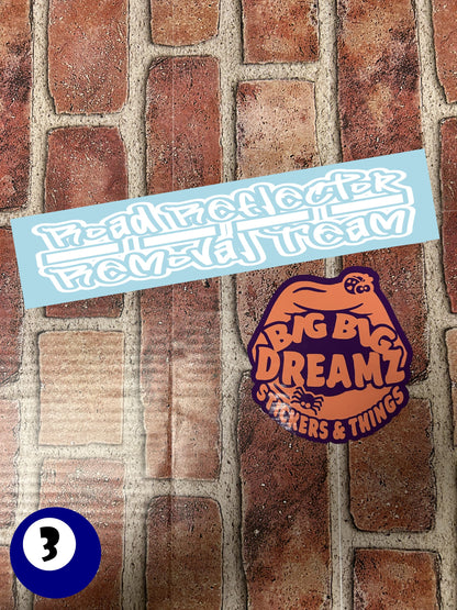 10" x 4" "Road Reflector Removal Team" BUMPER STICKER FFG