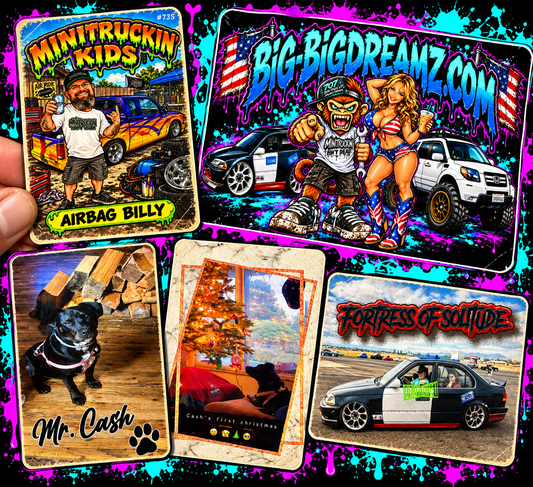 Collage of custom aluminum keepsake cards