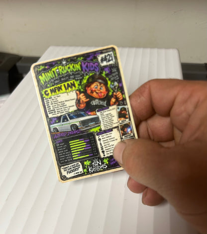 Mini Truckin Kids Aluminum Trading Card