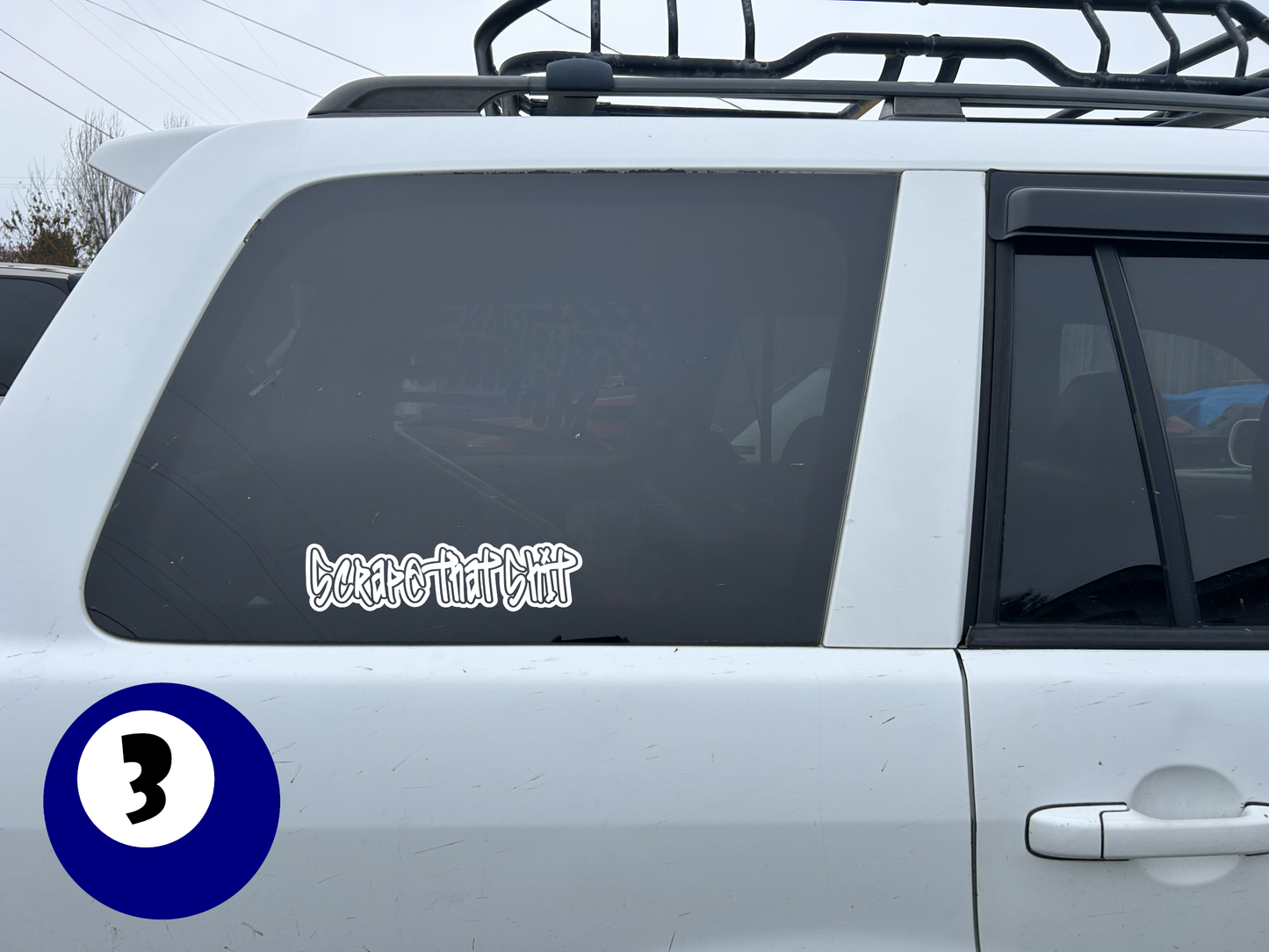 10" x 2.5" "SCRAPE THAT SHIT" BUMPER STICKER FFG